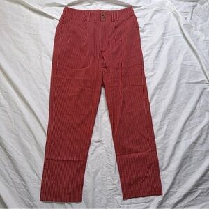 Knot Sisters Striped High Rise Cropped Trouser — Red + White — NWT — Size Small